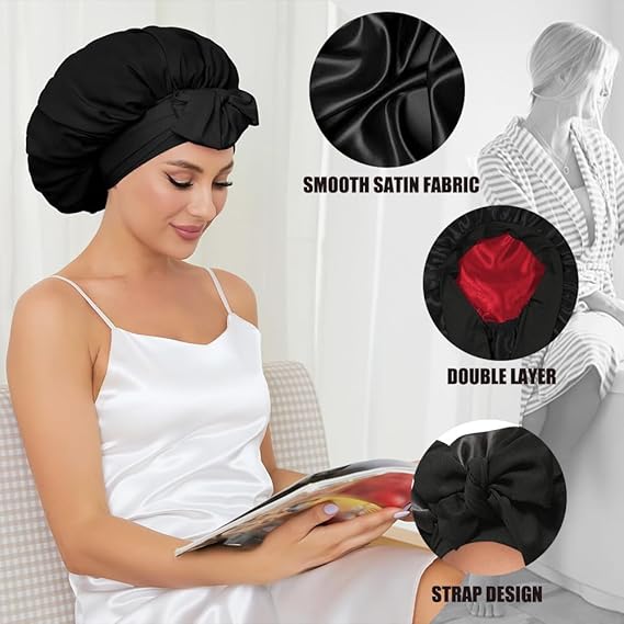 Silk Satin Sleep Bonnet - Image 3