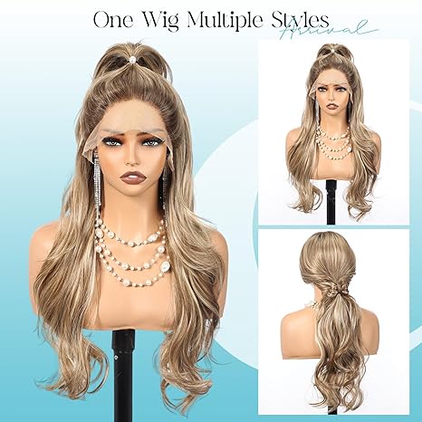 Ash Blonde Highlight Lace Front Wig - Image 4