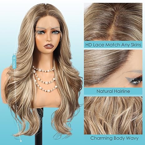 Ash Blonde Highlight Lace Front Wig - Image 2