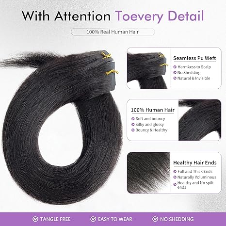 Yaki Straight Clip In Hair Extensions - Image 2
