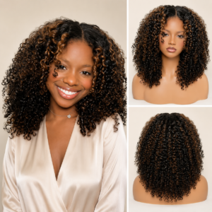 Kinky Curly Human Hair Wig